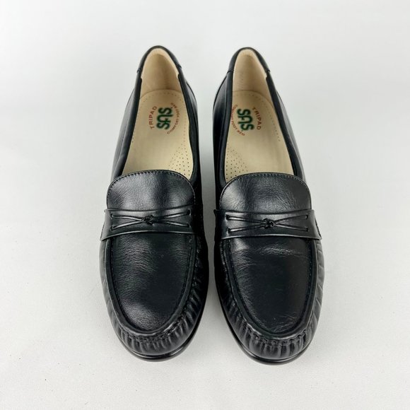 SAS Easier Comfort Shoes Tripad Slip On Loafer Black Leather size 9S Slim - Picture 2 of 16